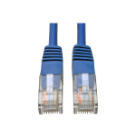 Tripp Lite Cat5e 350 MHz Molded UTP Patch Cable (RJ45 M/M), Blue, 75 ft. - First End: 1 x RJ-45 Male Network - Second End: 1 x RJ-45 Male Network - 1 Gbit/s - Patch Cable - Gold Plated Contact - 26 AWG - Blue