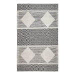 Anji Mountain Oboto Hand-Loomed Tribal Rug, 8ft x 10ft, Black/White