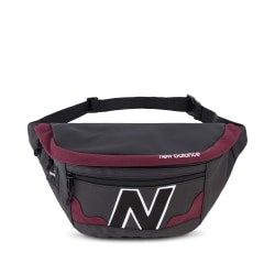 New Balance Legacy Waist Bag, 7-1/8in x 16-1/8in, Black/Red