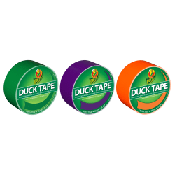 Duck Brand Color Duct Tape Rolls, 1-15/16in x 55 Yd, Secondary Colors, Pack Of 3 Rolls