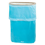 Amscan Pop-Up Plastic Trash Fling Bins, 13 Gallons, Caribbean Blue, Pack Of 3 Bins