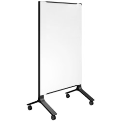 VARI Magnetic Dry-Erase Board, Glass, 40in x 60in, White, Slate Frame