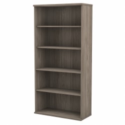 Bush Business Furniture Studio C 73inH 5-Shelf Bookcase, Modern Hickory, Standard Delivery