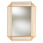 Baxton Studio Art Deco Rectangular Wall Mirror With Metal Frame, 44in x 32in, Antique Gold