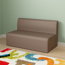 Flash Furniture Bright Beginnings Commercial-Grade Modular Classroom 1-Seater Sofa, Neutral