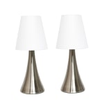 Simple Designs Valencia Mini Table Lamps With Fabric Shades, 11 1/2inH, Set Of 2