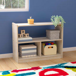 Flash Furniture Bright Beginnings Commercial Wooden Classroom Open Storage Unit, 24-1/2inH x 31-1/2inW x 11-3/4inD, Beech