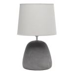 Simple Designs Round Concrete Table Lamp, 16-1/2inH, Gray Shade/Gray Base