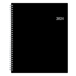 2024 Blue Sky Weekly/Monthly Planning Calendar, 8-1/2in x 11in, 50% Recycled, Solid Black, January To December 2024 , 111288