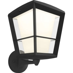 Philips Econic Outdoor Wall Light, 11-6/9inH x 9-6/10inW, Tempered Glass/Black And White