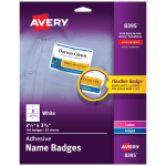 Avery Flexible Name Badge Labels, 2 1/3in x 3 3/8in, White, Box Of 160