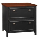 Bush Business Furniture Fairview 32inW x 20-2/3inD Lateral 2-Drawer File Cabinet, Antique Black/Hansen Cherry, Standard Delivery