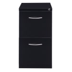 Hirsh 23inD Vertical 2-Drawer Mobile Pedestal File Cabinet, Black