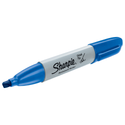 Sharpie Chisel-Tip Permanent Markers, Blue, Pack Of 12