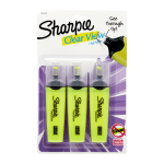 Sharpie Clear View Highlighters, Chisel Tip, Fluorescent Yellow, 3 Pack