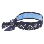 Ergodyne Chill-Its 6700CT Evaporative Cooling Tie Bandanas With Cooling Towel, Navy Western, Pack Of 6 Bandanas