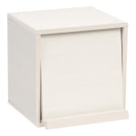 IRIS Wood 14inH 2-Cube Storage With Pocket Door, White Pine