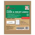 SKILCRAFT 100% Recycled Inkjet/Laser Address Labels, Rectangle, 1in x 2 5/8in, White, Box Of 250 Sheets (AbilityOne 7530-01-578-9290)