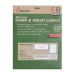 SKILCRAFT 100% Recycled Inkjet/Laser Address Labels, Rectangle, 1in x 2 5/8in, White, Box Of 25 Sheets (AbilityOne 7530-01-578-9292)