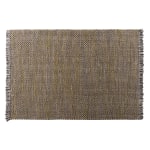 Baxton Studio Nurten Handwoven Hemp Blend Area Rug, 63in x 90-5/8in, Yellow/Gray