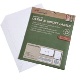 SKILCRAFT 100% Recycled Inkjet/Laser Shipping Labels, Rectangle, 2in x 4in, White, 10 Sheets Per Pack, Box Of 25 Packs (AbilityOne 7530-01-578-9293)