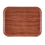 Cambro Camtray Rectangular Serving Trays, 14in x 18in, Country Oak, Pack Of 12 Trays