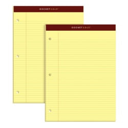 TOPS Double Docket Writing Pads, 8 1/2in x 11in, Narrow Ruled, 100 Sheets, Canary, Pack Of 2 Pads