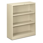 HON Brigade Steel Modular Shelving Bookcase, 3 Shelves, 41inH x 34-1/2inW x 12-5/8inD, Putty