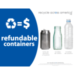 Recycle Across America Refundables Standardized Recycling Labels, REF-8511, 8 1/2in x 11in, Royal Blue