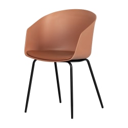 South Shore Flam Chair With Wooden Legs, Burnt Orange/Natural