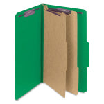 Smead Classification Folders, Top-Tab With SafeSHIELD Coated Fasteners, 2in Expansion, Legal Size, 50% Recycled, Green, Box Of 10