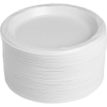 Genuine Joe Reusable/Disposable 9in Plastic Plates, White, Pack Of 125