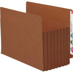 Smead TUFF Pocket File Pockets, End-Tab, Letter Size, 7in Expansion, 30% Recycled, Red, Box Of 5