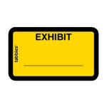 Tabbies Color-coded Legal Exhibit Labels, TAB58090, 1 5/8inW x 1inL, Yellow, Pack Of 252