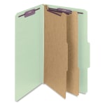 Smead Classification Folders, Pressboard With SafeSHIELD Fasteners, 2 Dividers, 2in Expansion, Legal Size, 100% Recycled, Gray/Green, Box Of 10