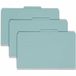 Smead Classification Folders, With SafeSHIELD Coated Fasteners, 1 Divider, 2in Expansion, Legal Size, 50% Recycled, Blue, Box Of 10