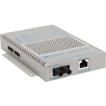 Omnitron Systems Gigabit Media Converter Power over Ethernet (PoE/PoE+) - Network (RJ-45) - 1x PoE+ (RJ-45) Ports - 1 x ST Ports - 1000Base-FX, 10/100/1000Base-T - 1804.46 ft - Wall Mountable, Desktop, Rail-mountable, Rack-mountable