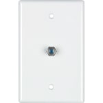 DataComm 2.4 GHZ Coax Wall Plate, White, UL - 1-gang - White