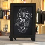 Flash Furniture Canterbury Tabletop Magnetic Chalkboard Signs With Scrolled Legs, Porcelain Steel, 14inH x 9-1/2inW x 1-7/8inD, Black Frame, Pack Of 10 Signs