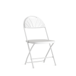 Flash Furniture HERCULES Plastic Fan-Back Folding Chair, White