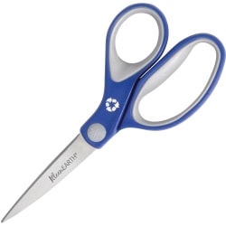 Westcott KleenEarth Soft Handle Scissors - 2.25in Cutting Length - 7in Overall Length - Straight - Stainless Steel - Pointed Tip - Blue/Gray - 1 Each