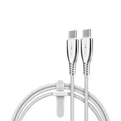 Naztech 6ft Titanium USB-C to USB-C Braided Cable, White