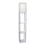 Lalia Home Column Shelf Floor Lamp, 62-3/4inH, Gray/White