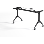 Lorell Training Table Base - Black Folding Base - 2 Legs - 29.50in Height - Assembly Required - Cold-rolled Steel (CRS)