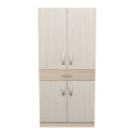 Inval Computer Armoire Cabinet Workstation, 67-5/16inH x 31-1/2inW x 18-5/8inD, Beech/Laricina White