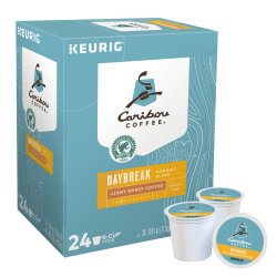 Caribou Coffee Single-Serve Coffee K-Cup Pods, Daybreak Morning Blend, Carton Of 24