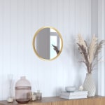 Flash Furniture Julianne Round Metal-Framed Wall Mirror, 16inH x 16inW x 3/4inD, Gold