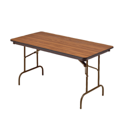 Iceberg Premium Folding Table, Rectangular, 60inW x 30inD, Oak/Brown