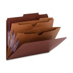 Smead Classification Folders, 2 Dividers, 2in Expansion, Legal Size, 60% Recycled, Red, Box Of 10