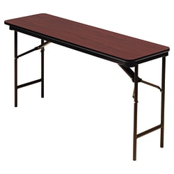 Iceberg Premium Folding Table, Rectangle, 60inW x 18inD, Mahogany/Brown